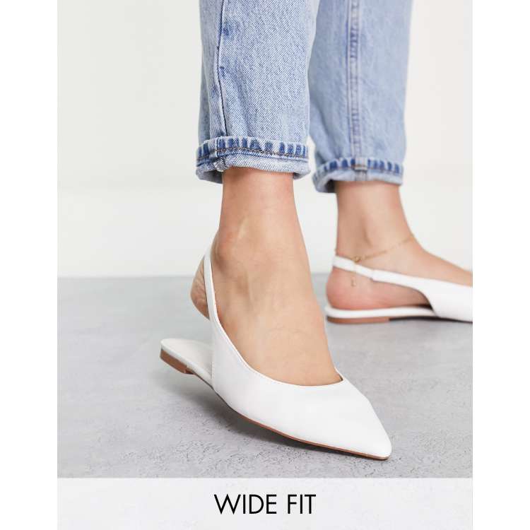 White flat 2025 sling back shoes