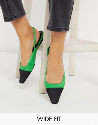 green flat shoes