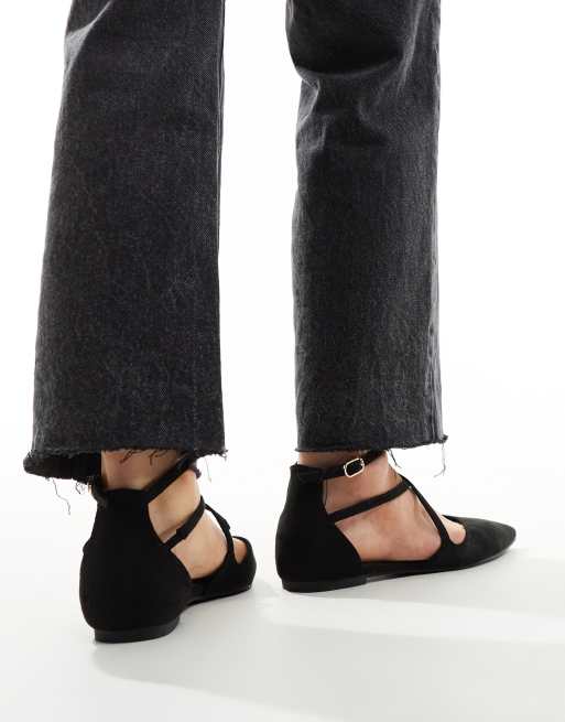 ASOS DESIGN Wide Fit – Larna – Czarne balerinki ze spiczastymi noskami, 3 z 4