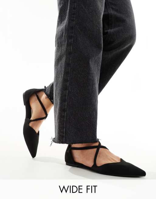 Strappy black sale flats