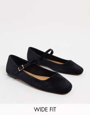 wide fit flat mary jane shoes