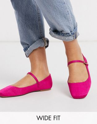 pink flat shoes wide fit