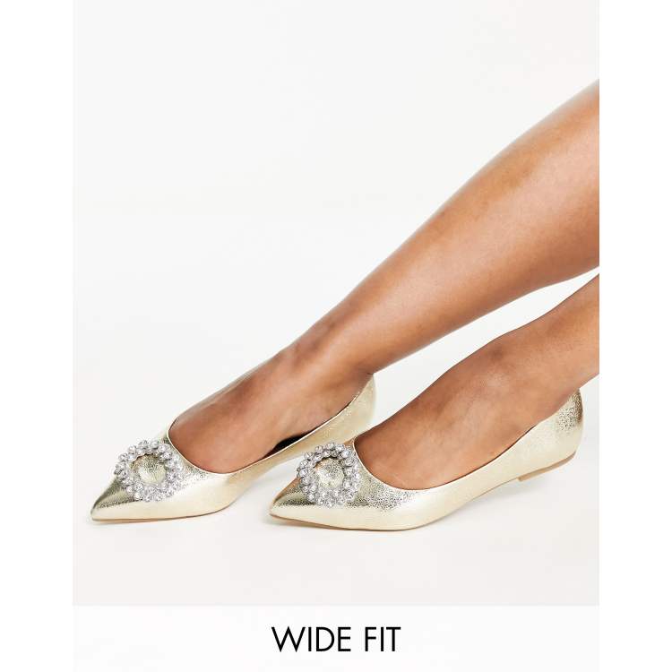 Metallic flats pointed on sale toe