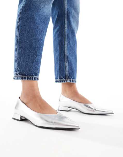 ASOS DESIGN Wide Fit - Lavinia - Ballerine a pianta larga argento - view 1