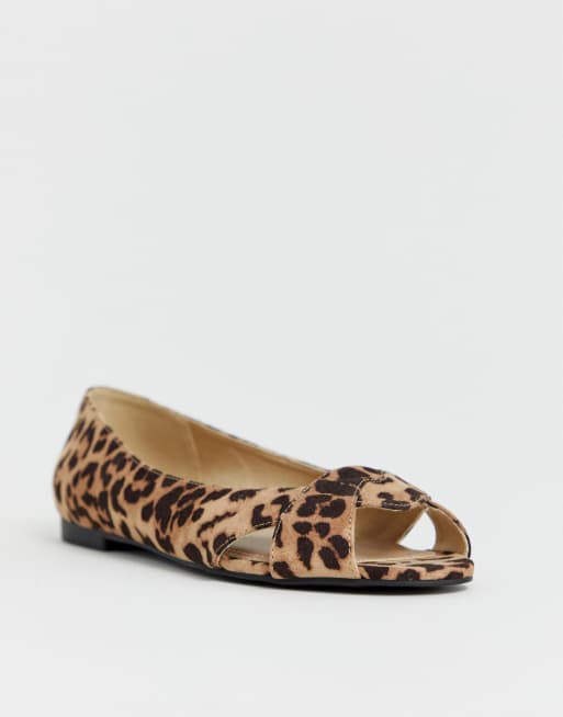 Peep toe hot sale leopard flats