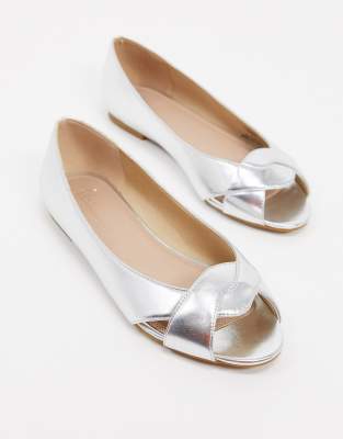 wide fit peep toe flat shoes
