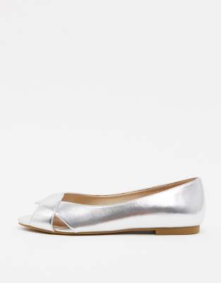 wide fit peep toe flat shoes