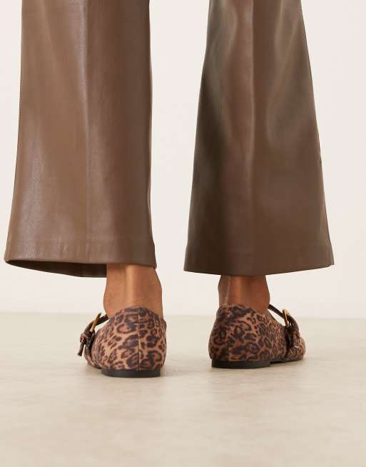 ASOS DESIGN Wide Fit - Leah - Mary Jane-ballerinaer med leopardprint, 3 af 4