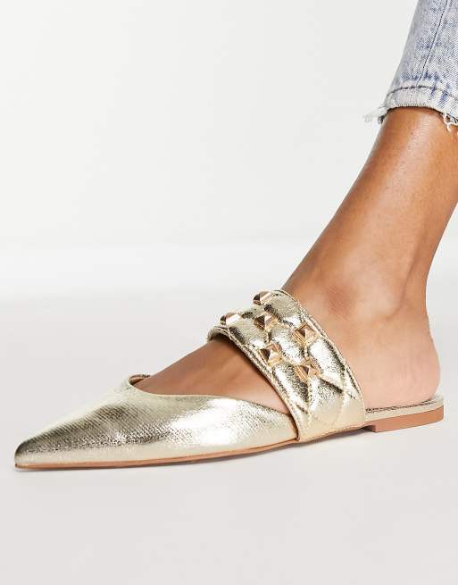 Gold on sale studded mules