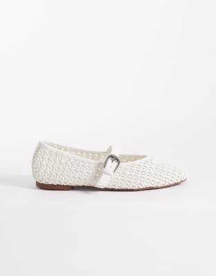  Wide Fit Leah weave detail mary jane ballets 