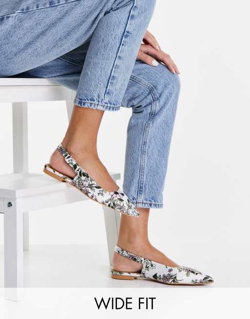 ASOS DESIGN Leela bow point slingback ballet flats in plaid - ShopStyle