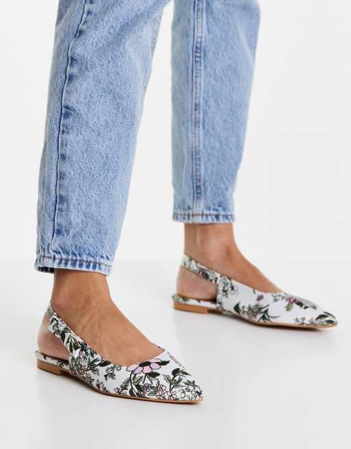 Floral pointed best sale toe flats