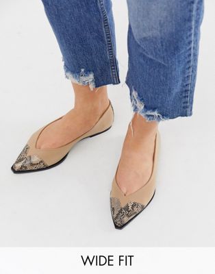 wide fit pointed flats