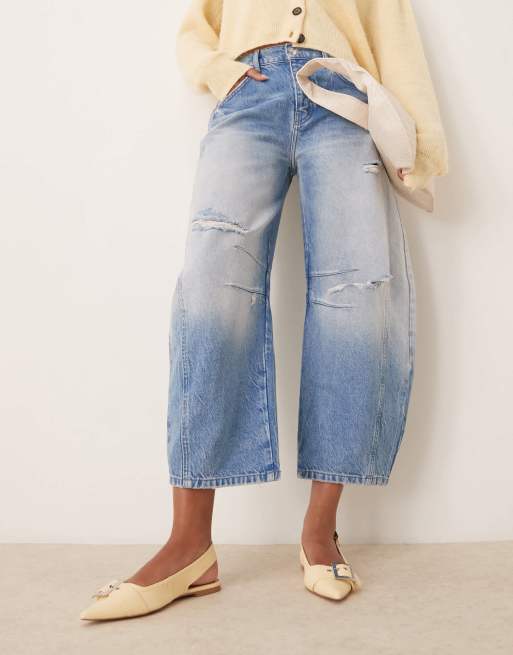 ASOS DESIGN Wide Fit Legion buckle ballet flats in yellow
