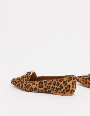 wide leopard flats