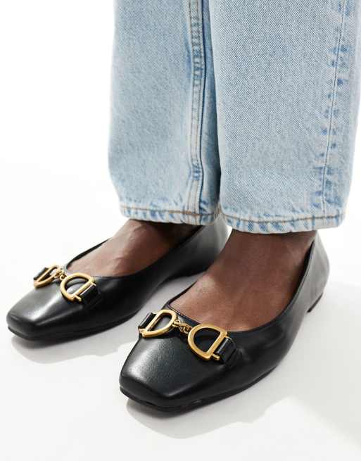 ASOS DESIGN Lullaby bow ballet flat in black