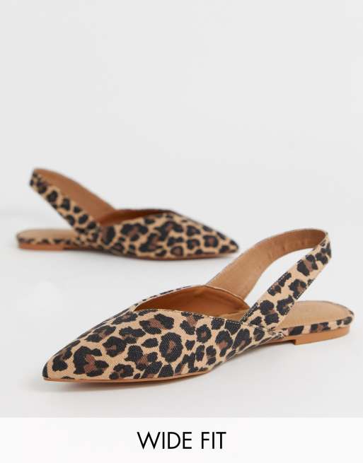 leopard print flat slingbacks