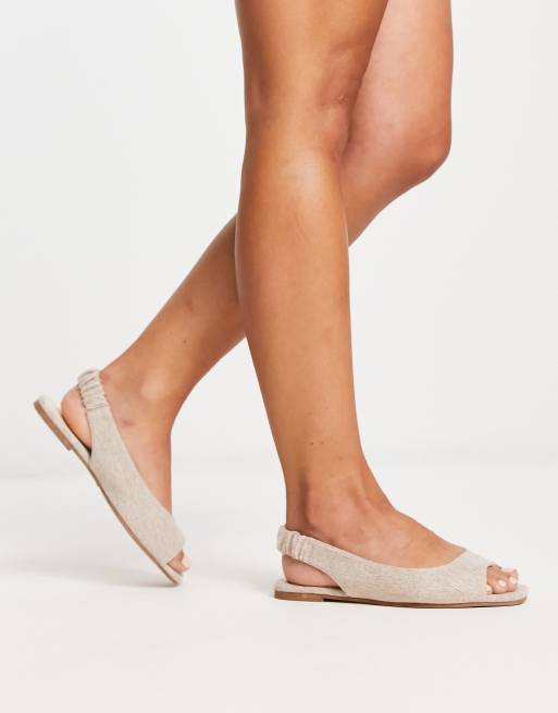 Wide width peep toe on sale flats