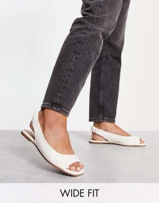  Wide Fit Lemonade peep toe ballet flats 