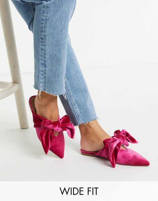 slingback flats with bow
