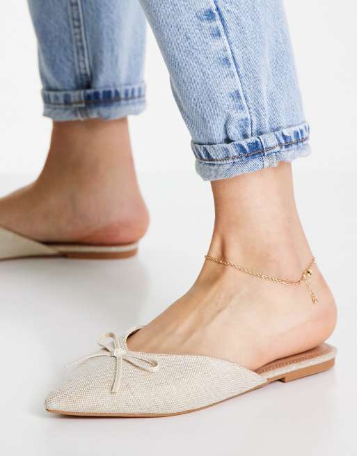 ASOS DESIGN Wide Fit – Lewi – Flache, spitze Mules in Natur, weite Passform, 2 von 4