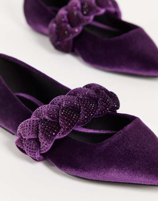 Purple velvet shoes store womens