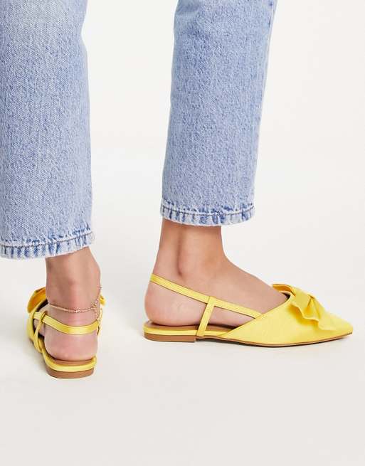 ASOS DESIGN Lovable corsage slingback ballet flats in pink