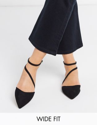 asos design lifetime pointed ballet flats