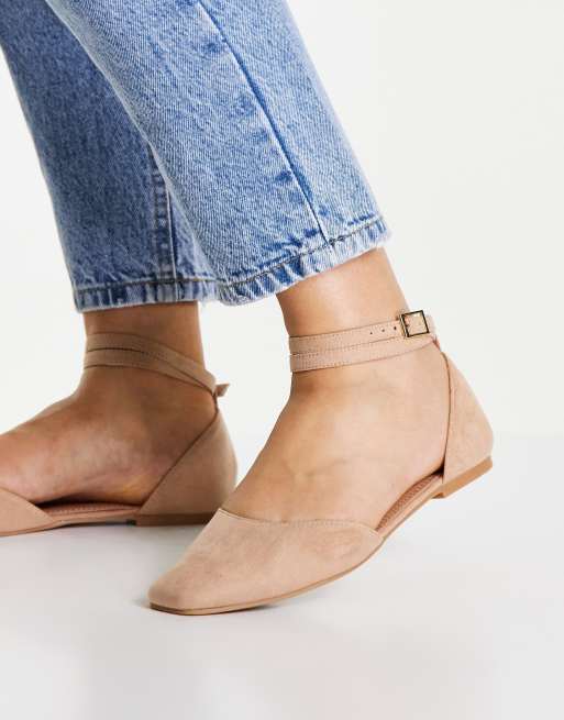 ASOS DESIGN Wide Fit Lift ballet flats in beige, 2 of 4