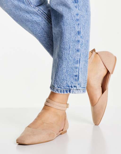 ASOS DESIGN Wide Fit Lift ballet flats in beige, 3 of 4