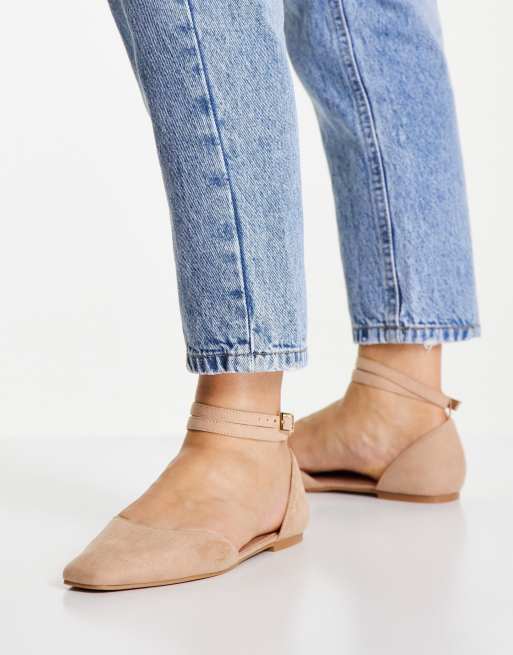 ASOS DESIGN Wide Fit Lift ballet flats in beige, 4 of 4