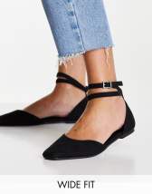 ASOS DESIGN Wide Fit Priority platform high heeled shoes in black