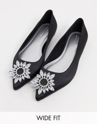 black and white pointed toe flats