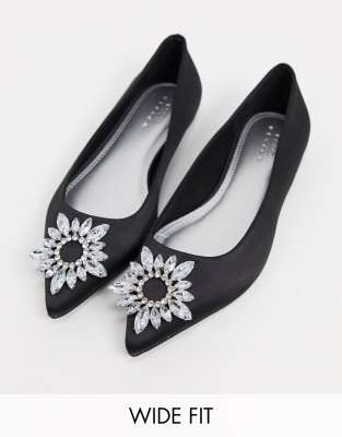 asos black pointed flats