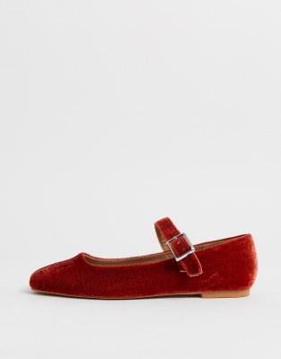 wide fit red mary jane shoes