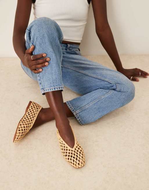 ASOS DESIGN Wide Fit - Linus - Ballerines épurées - Naturel tressé, 2 de 4