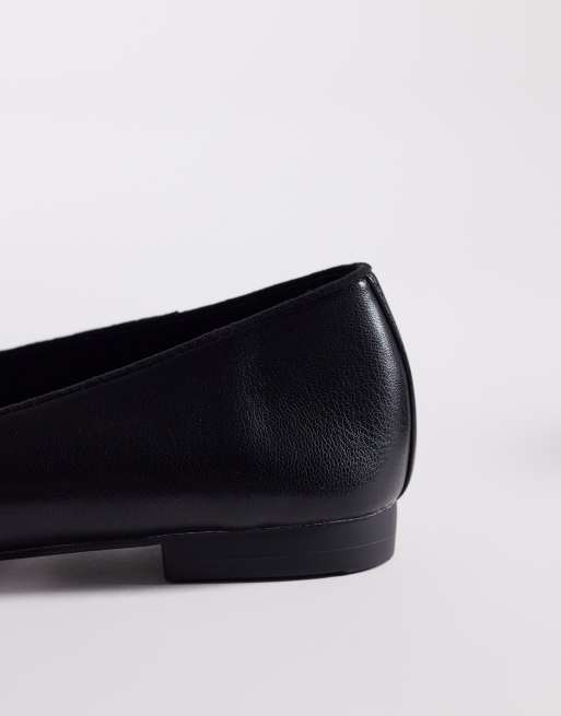 ASOS DESIGN Wide Fit Lion bow ballets in black, 4 of 4