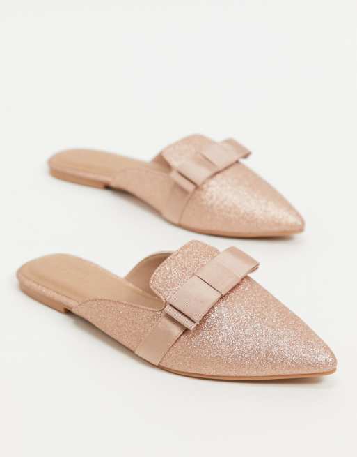 Rose gold mules store shoes