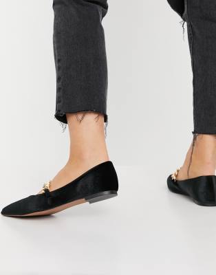 wide black flats