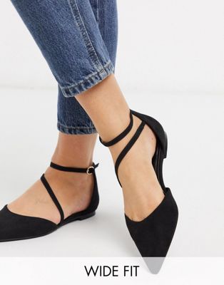 pointed flat shoes wide fit