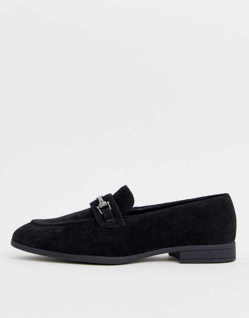 Asos black outlet suede loafers