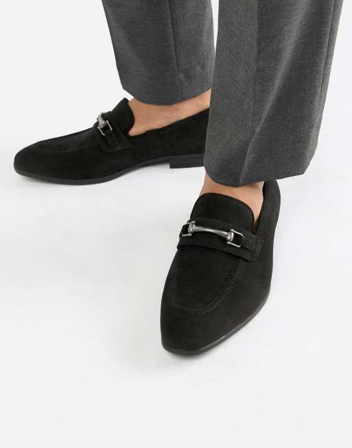 Asos black suede on sale loafers