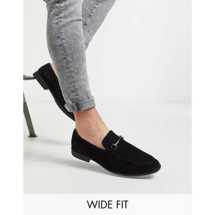 Asos black shop suede loafers