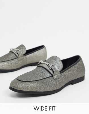 silver slip on loafers