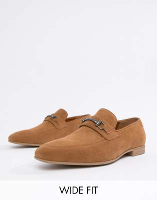 wide fit tan loafers