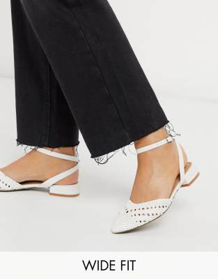 asos design lively slingback ballet flats in beige and black