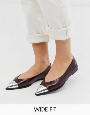 wide pointed toe flats