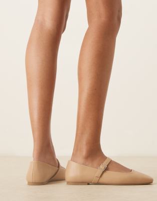 Asos Design Wide Fit Lottie Mary Jane Ballet Flats