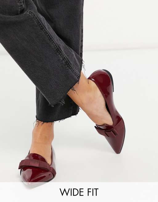 burgundy pointed toe flats