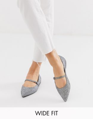 wide silver flats